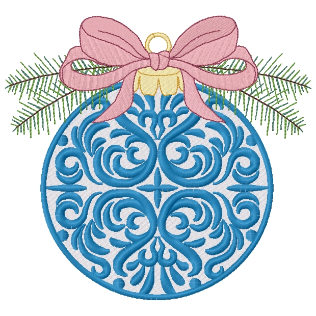 994 Christmas: Chinoiserie Christmas Bauble Embroidery Design